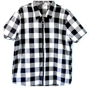Women Black and White Checkered Shirts